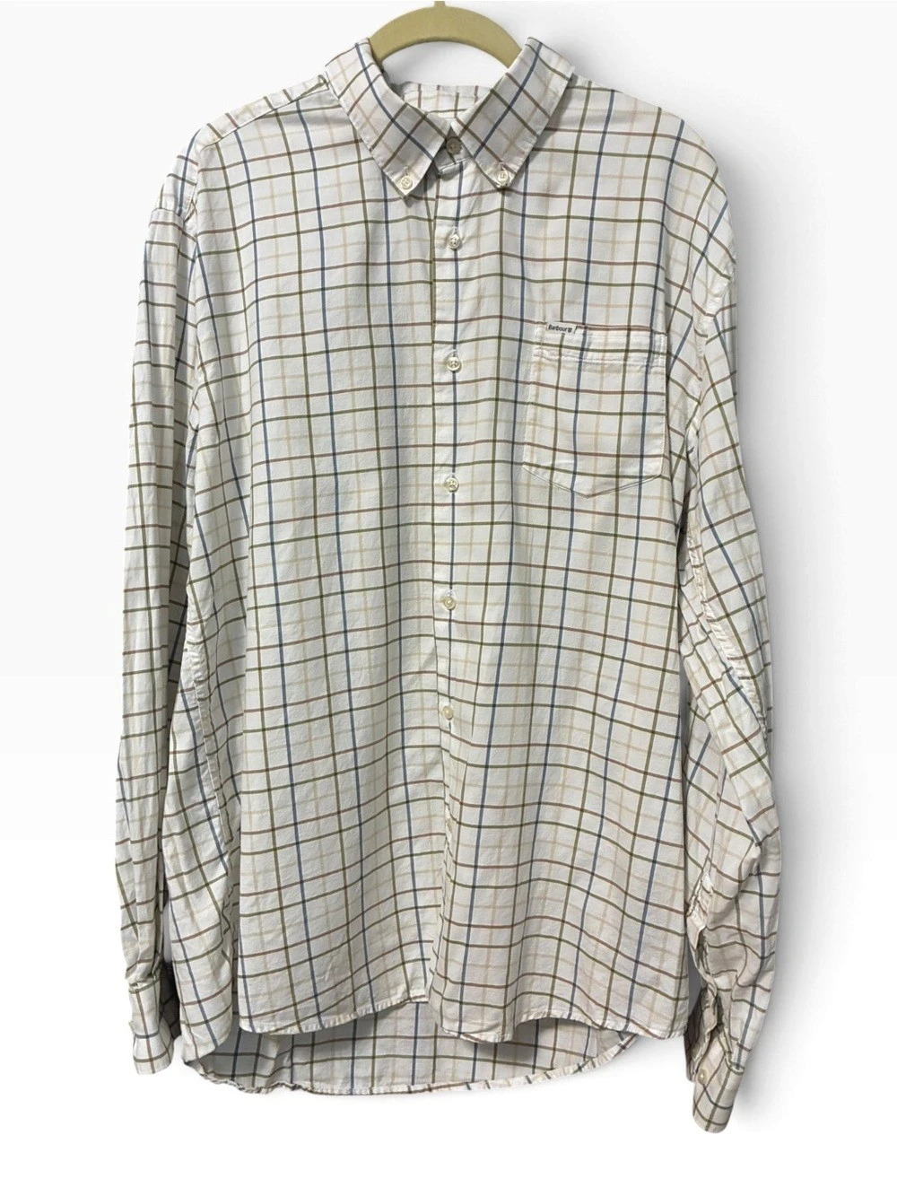 Barbour Plaid Cotton Button Down Size Medium Like New